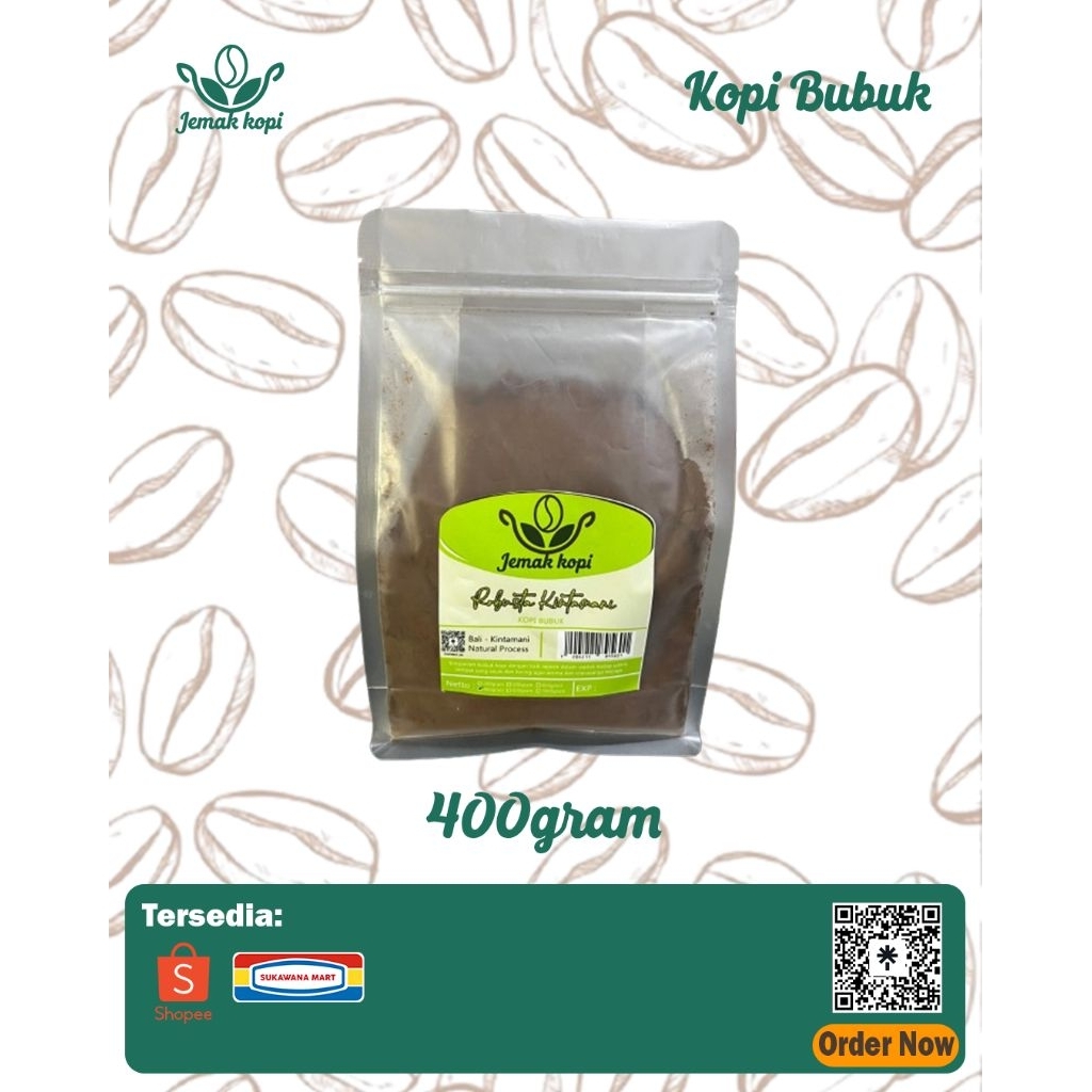 

Jemak Kopi Kemasan 400gram Kopi asli Kintamani