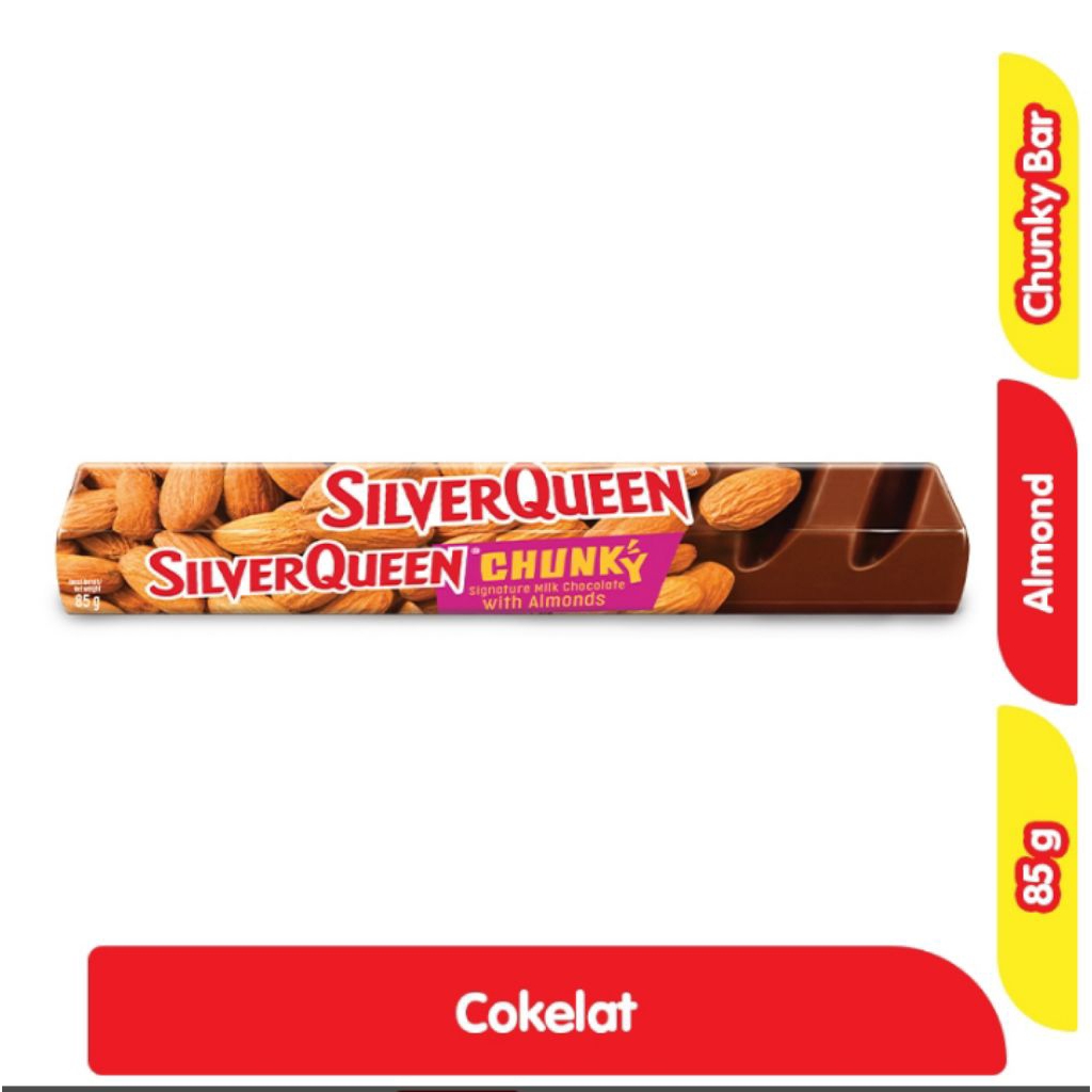 

SilverQueen Chunky Bar Almond 85g - Cokelat SilverQueen Almond