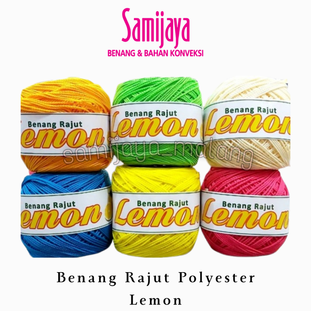 Benang Rajut Polyester /knitting yarn  Lemon (per Roll)