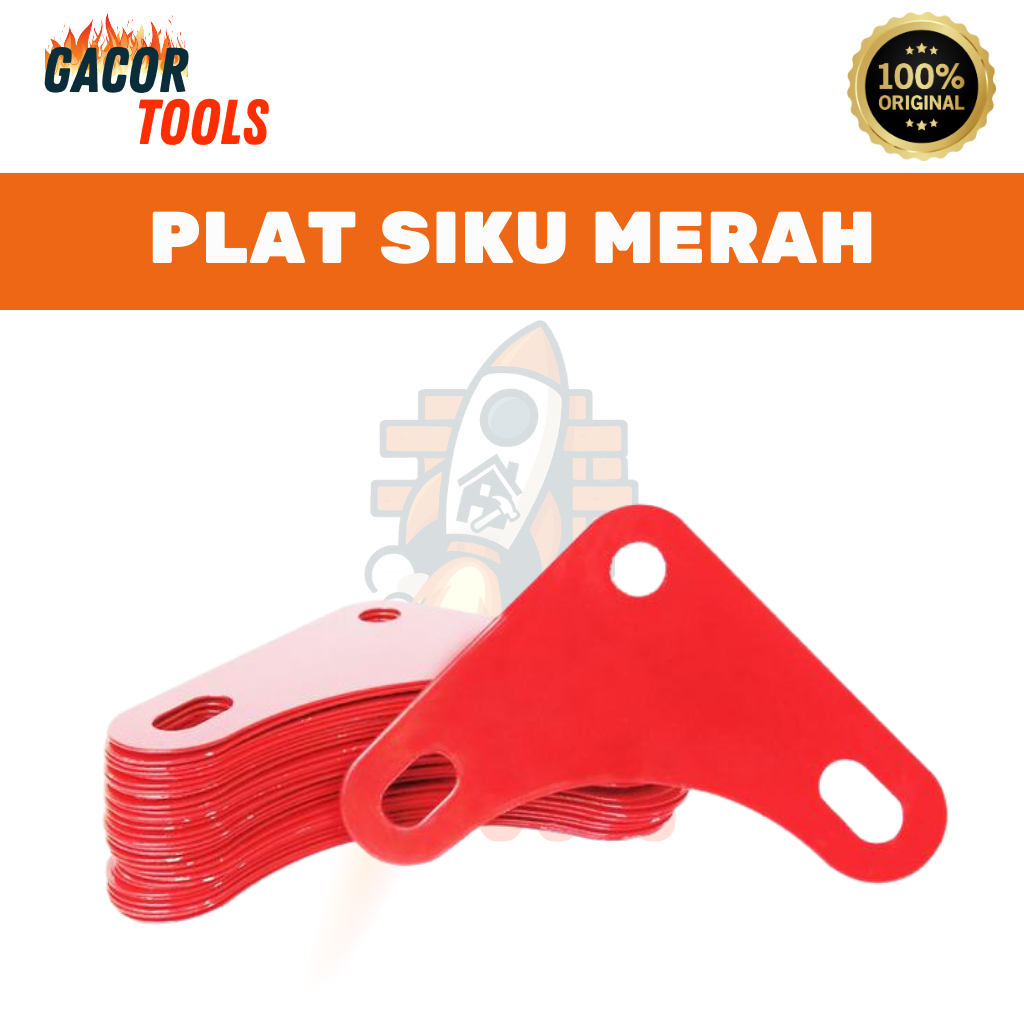 Plat Siku Merah Lubang Tebal / Plat Siku Lobang
