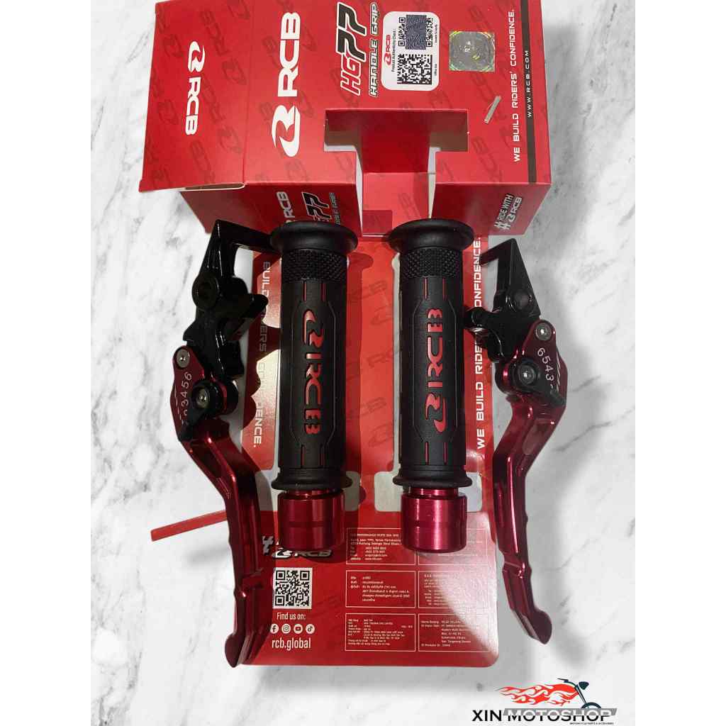 Handgrip RCB Original RCB HG77 + Jalu Stang BULAT ARM AKN CNC + Handle Rem Stelan CNC Handgrip Motor