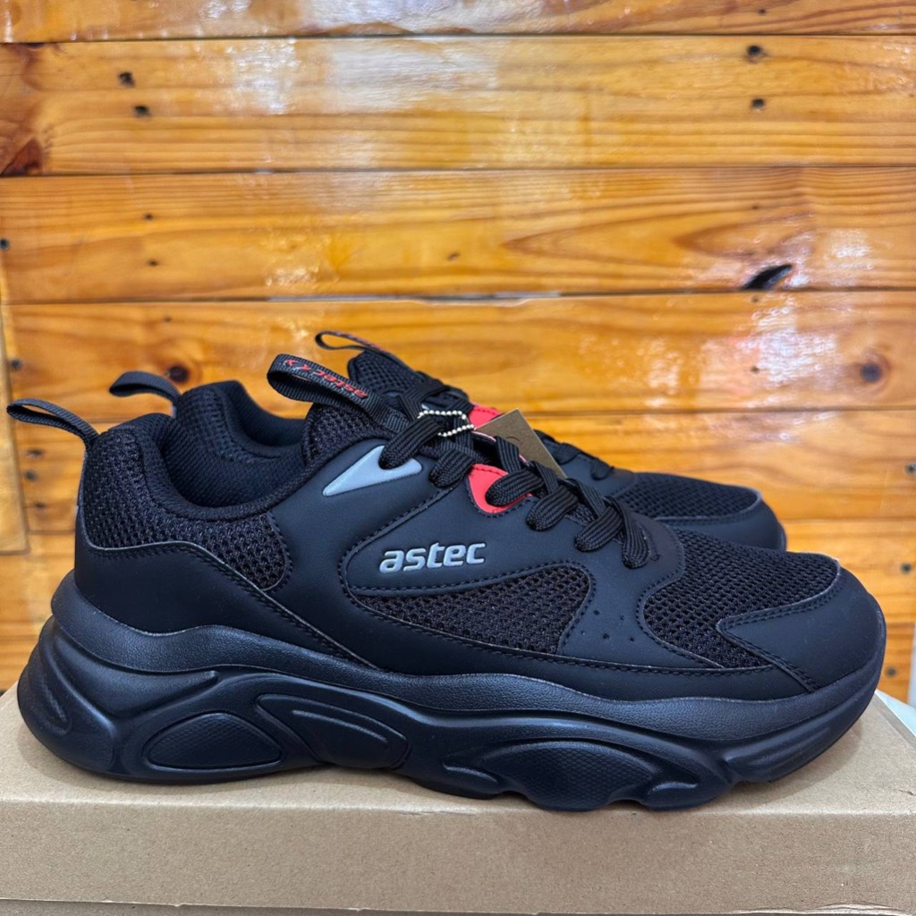 ONLY SIZE 43 SEPATU ASTEC PRIA ASTEC KOSOVO WALKING MONOBLACK FULLBLACK SPORTY RUNNING FORMAL SEKOLA