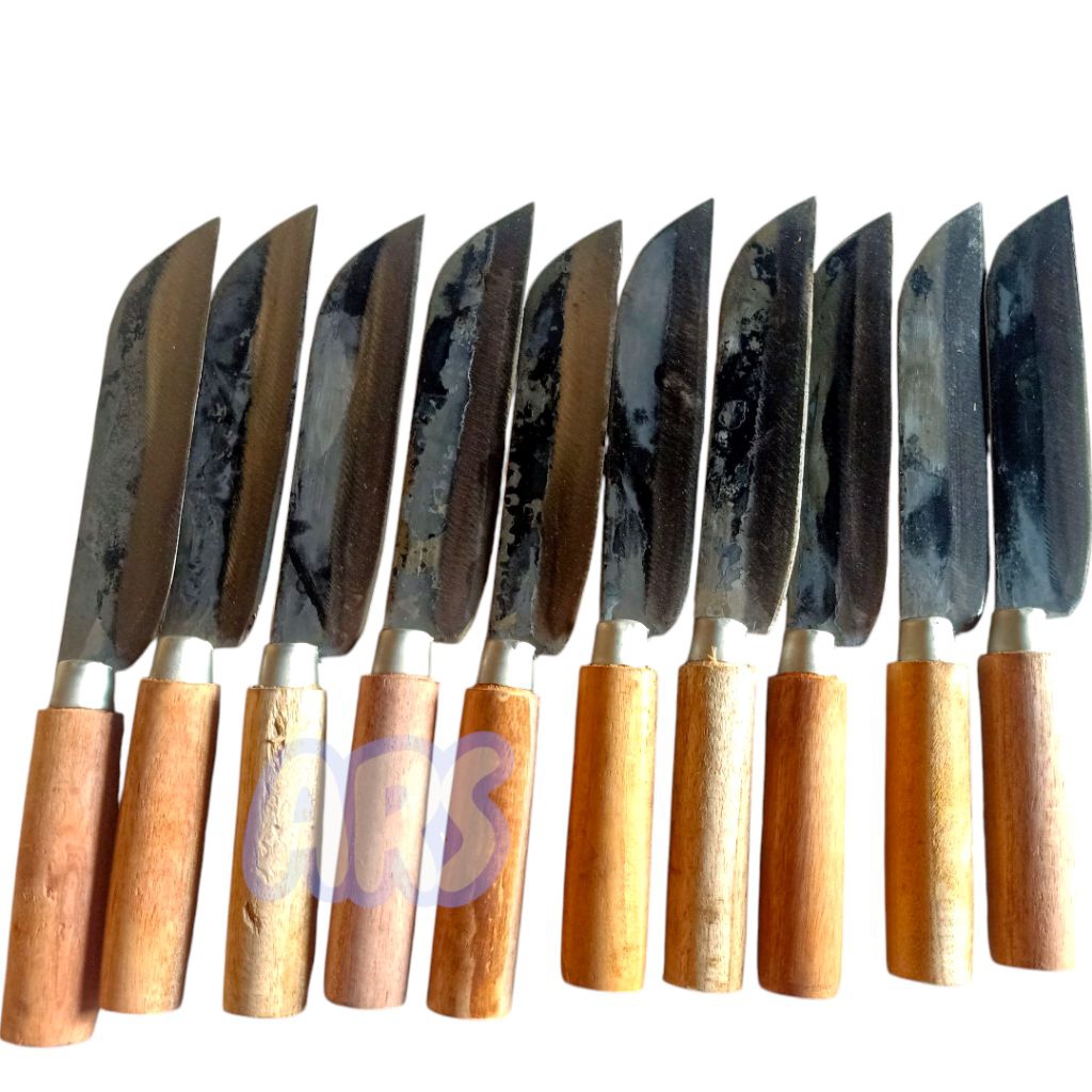 paket isi 10pcs pisau dapur tiger tanggung bahan baja ring pin tembus anti copot ujung lancip