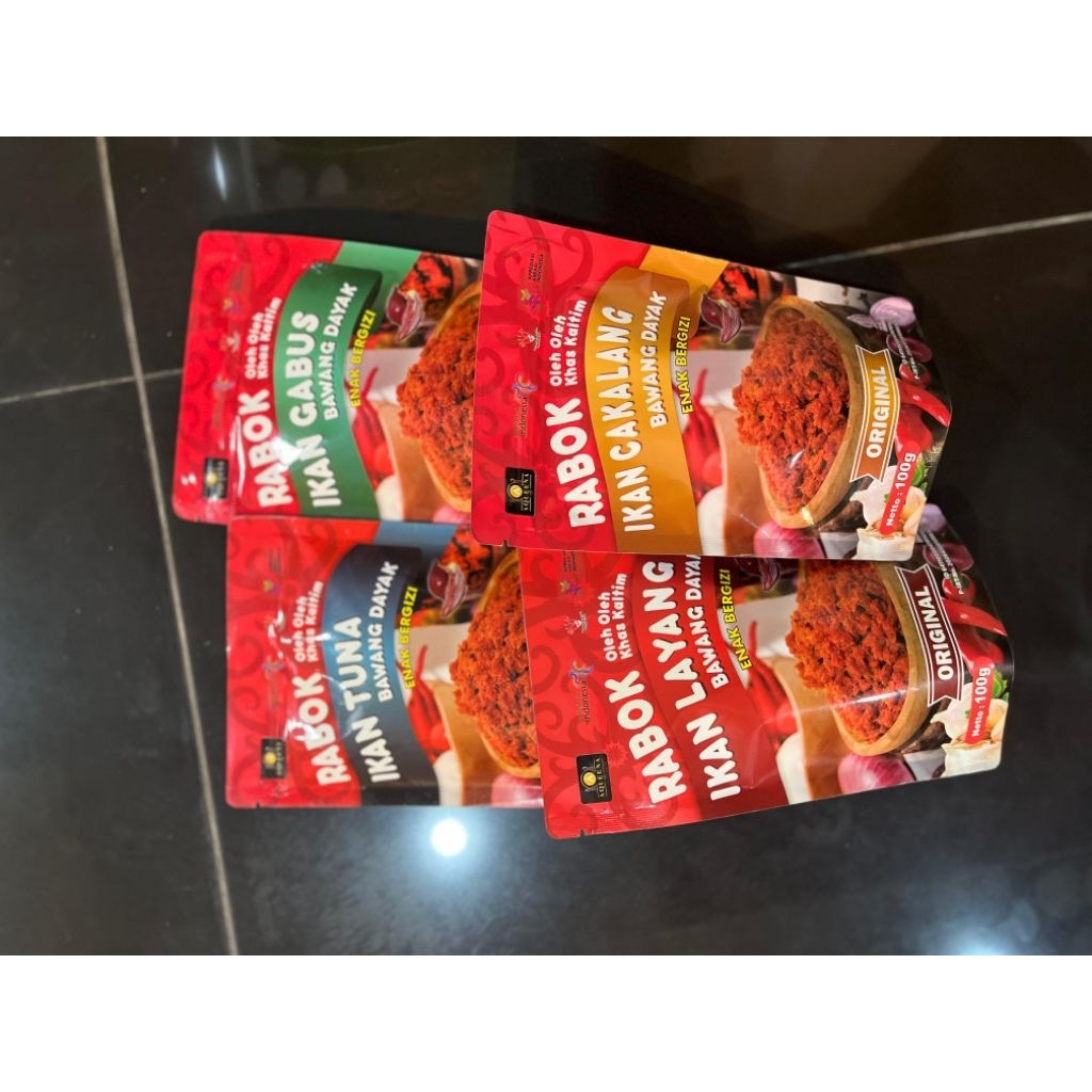 

Rabok Ikan Bawang Dayak – Oleh-Oleh Khas Kalimantan (Cakalang, Gabus, Tuna, Layang) 100gr