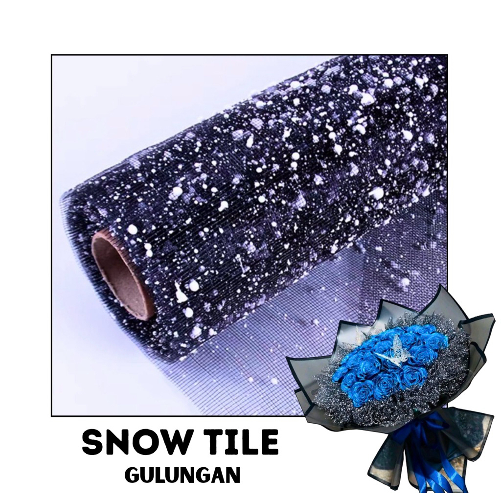 

(READY STOCK) Snow Tile Salju Gulungan Roll 50 cm x 4 yard Hitam Buket Bunga Bouquet Flower Elegan Kain Cantik
