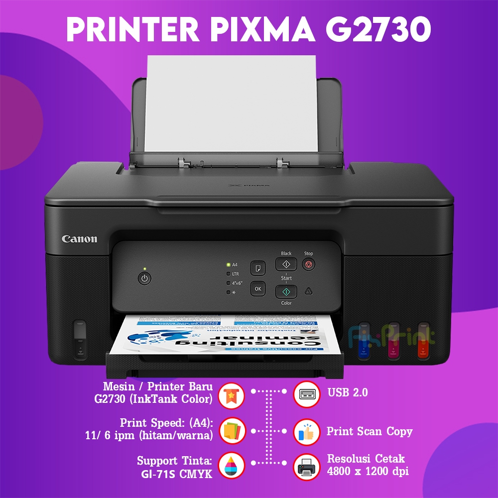 Fixprint Printer Canon PIXMA G4770 G2770 G2730 G1010 Printer Efficient Print Scan Copy Inktank All I