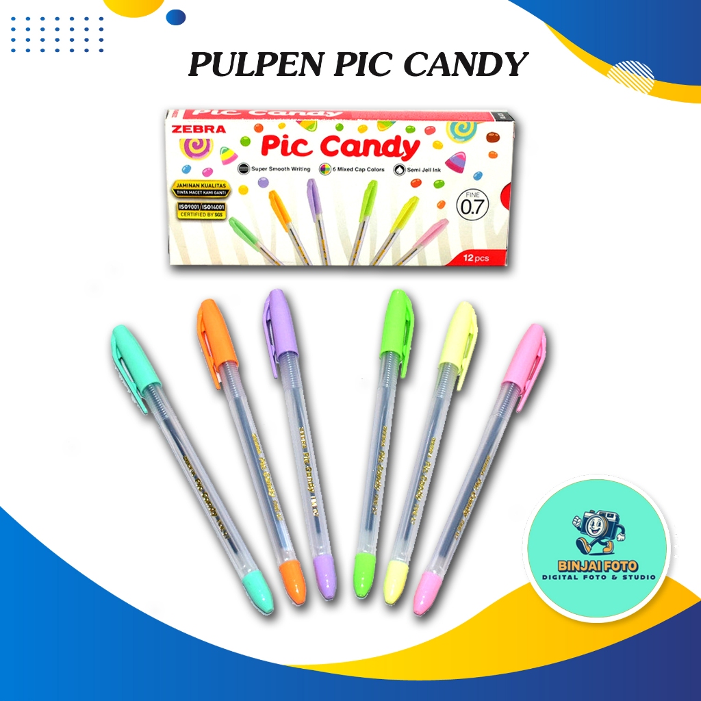 

Pulpen zebra Pic Candy 0.7mm – Bolpoin Semi Gel Ink Warna Menarik, Halus & Lancar, Anti Macet