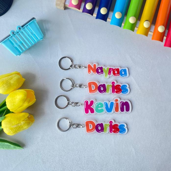 Gantungan Kunci Custom Nama- GANTUNGAN KUNCI CUSTOM- gantungan kunci akrilik custom nama 2mm