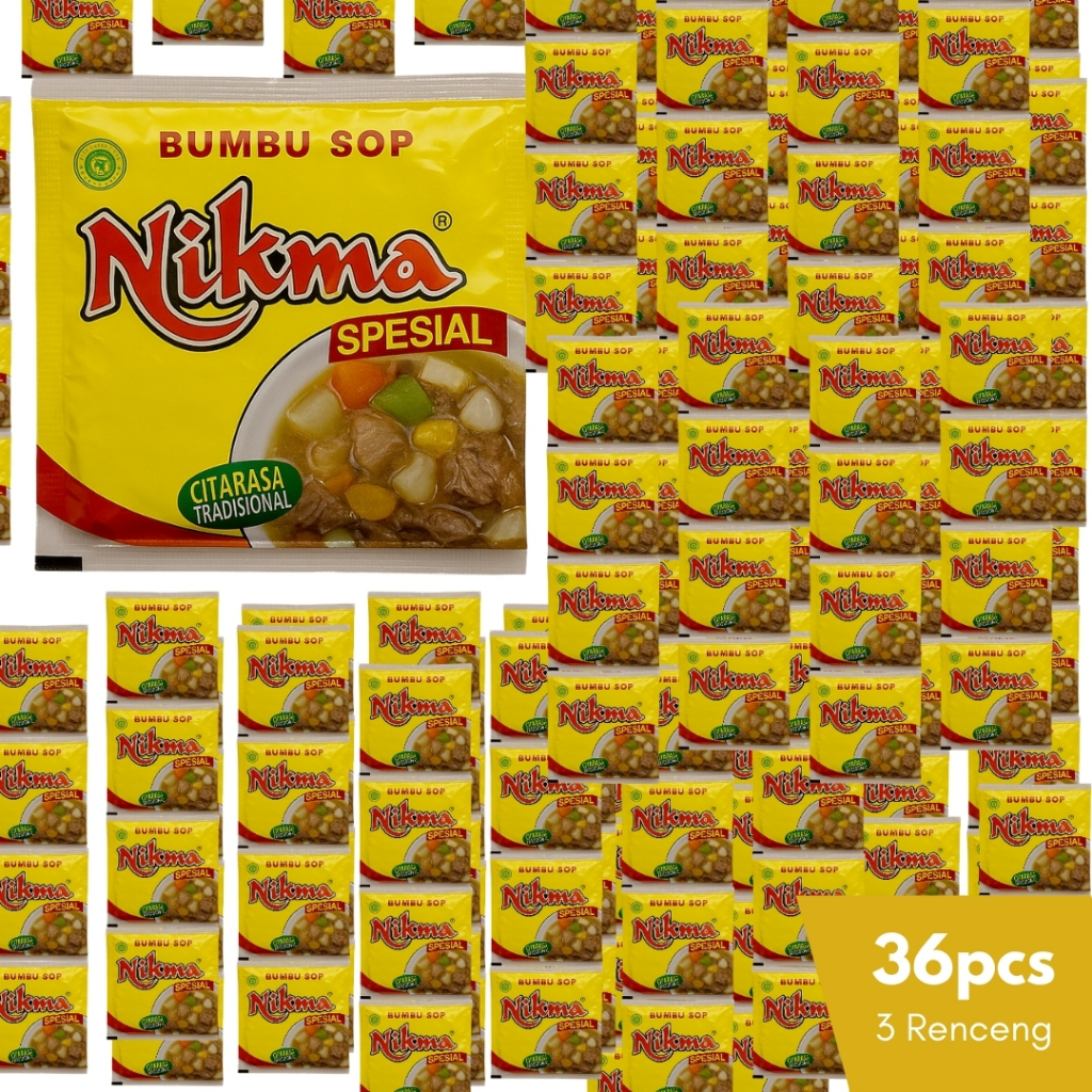 

Bumbu Sop NIKMA 36 Sachet Halal Asli Padang Praktis Cocok Untuk Masakan Rumah