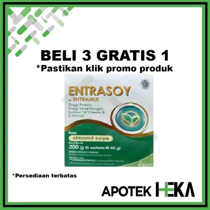 

Entrasoy 200 g Almond Soya - Susu Nutrisi Dewasa Tinggi Protein Serat