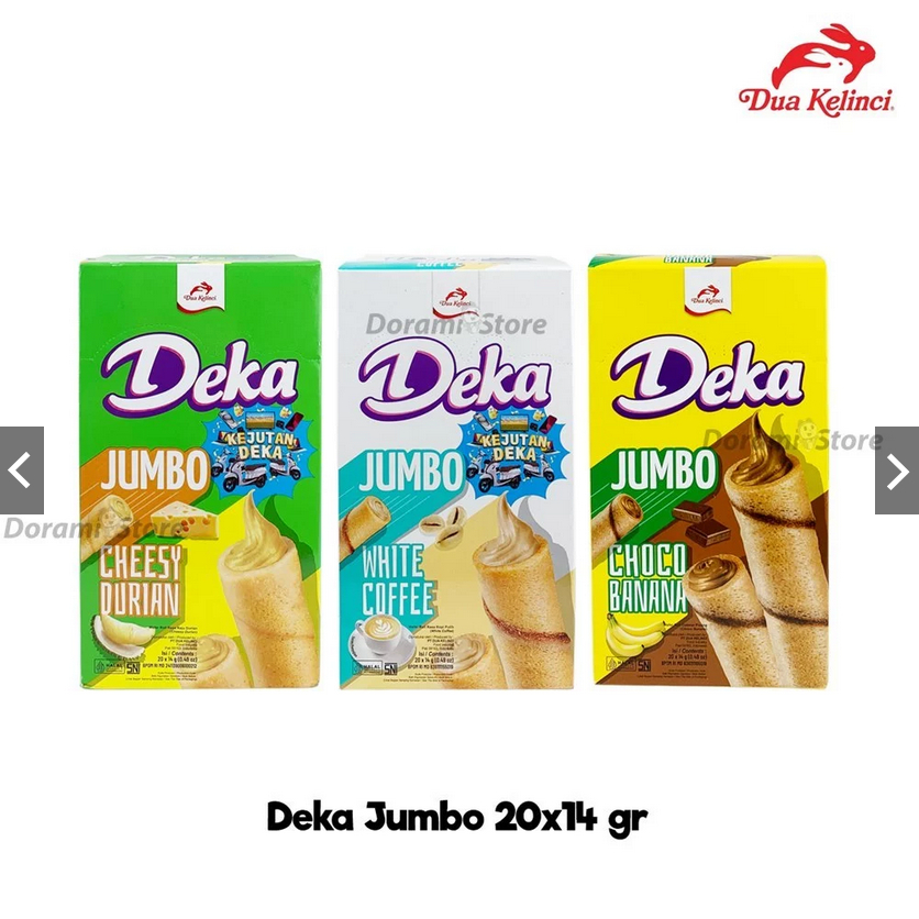 

Deka Wafer Roll Jumbo Isi 20x14gr Renyah
