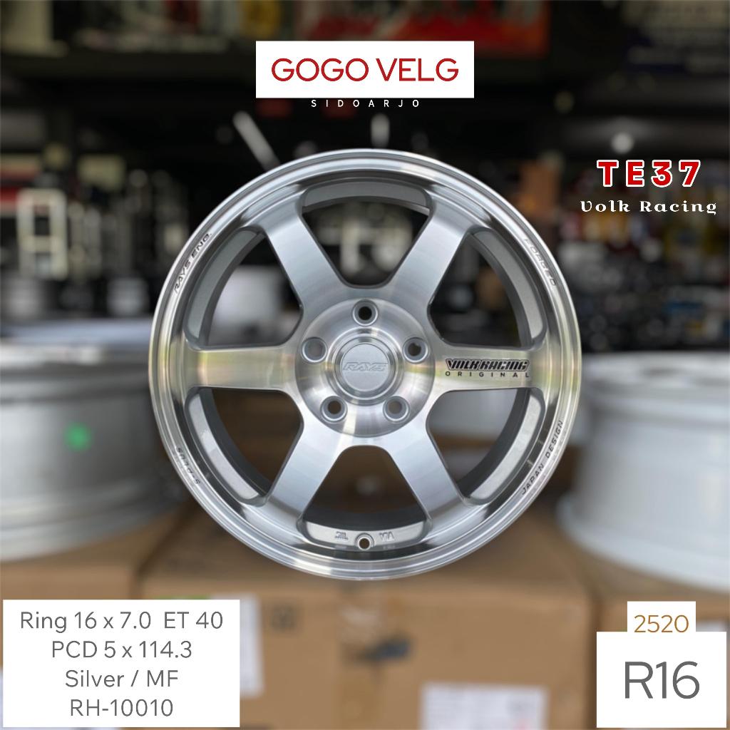 Velg Mobil R16 TE37 PCD 5X114,3 Silver ET 40 Ring 16 Innova XL7 Xpander BRV CRV Luxio Reborn Ertiga