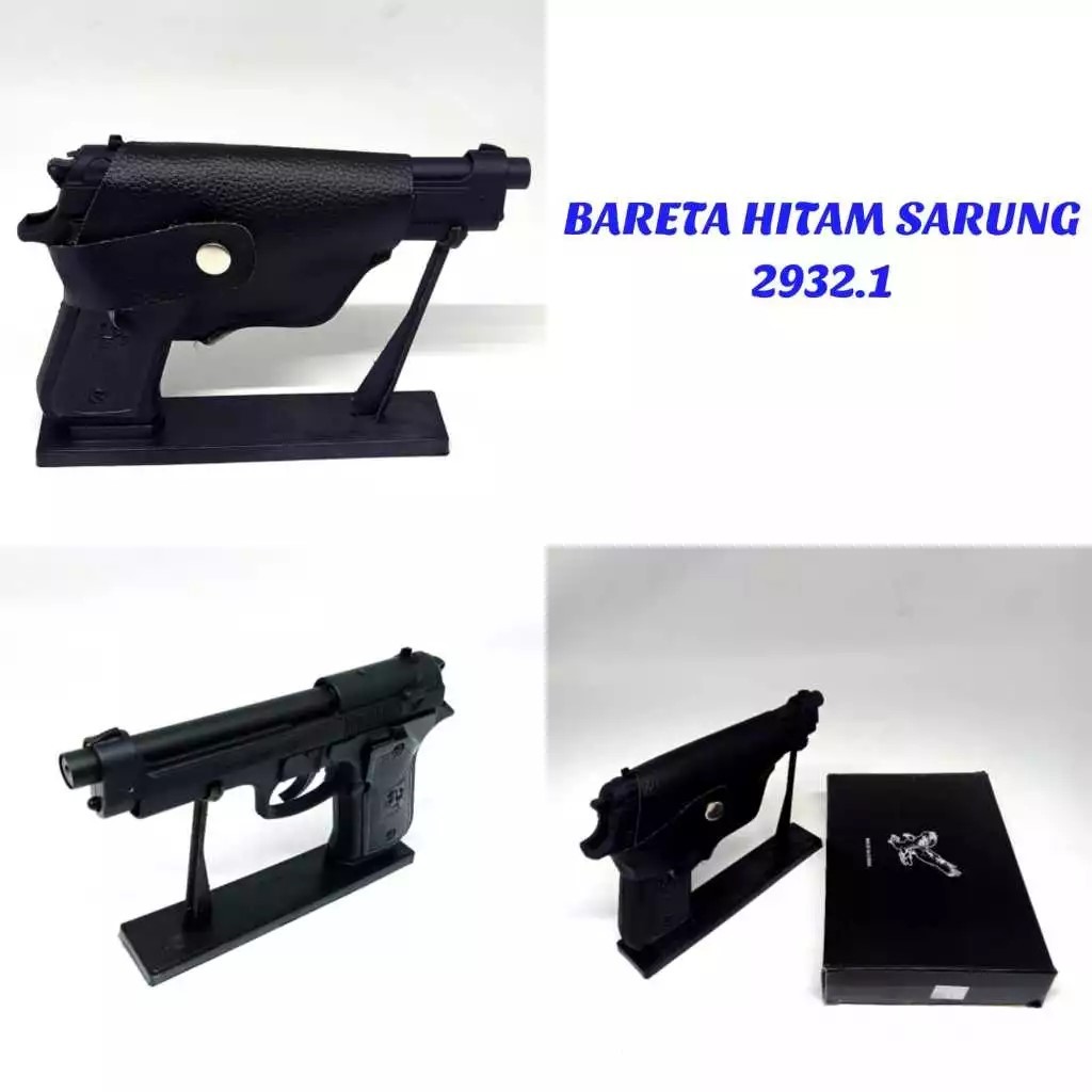 Korek Api Pistol tipe Beretta M9 Hitam BONUS TATAKAN DAN SARUNG