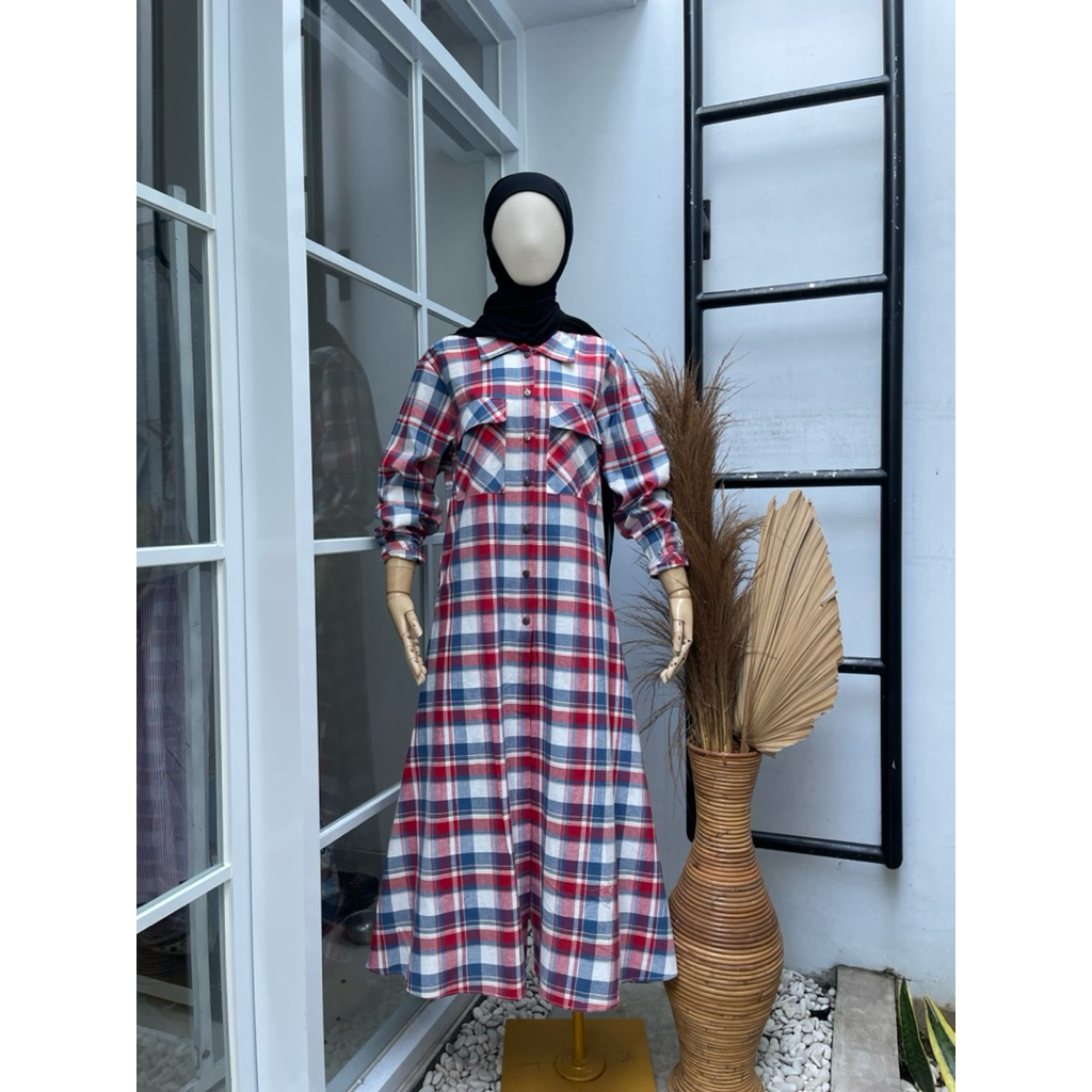 Long Tunik | Outer Kotak Wanita | Atasan panjang