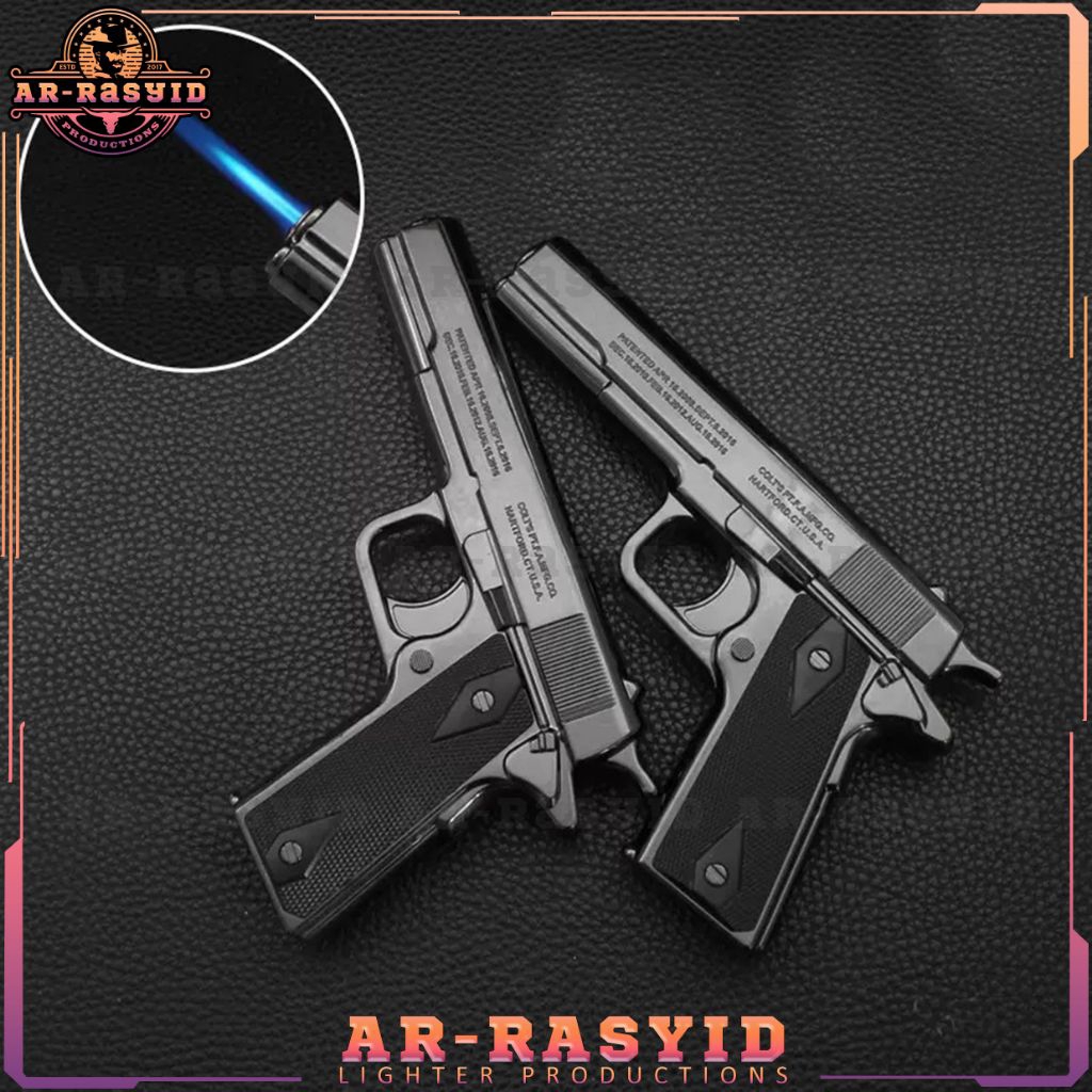 Korek Api Las Gas Pistol Metal Plastic M-1911 Q-706 4346