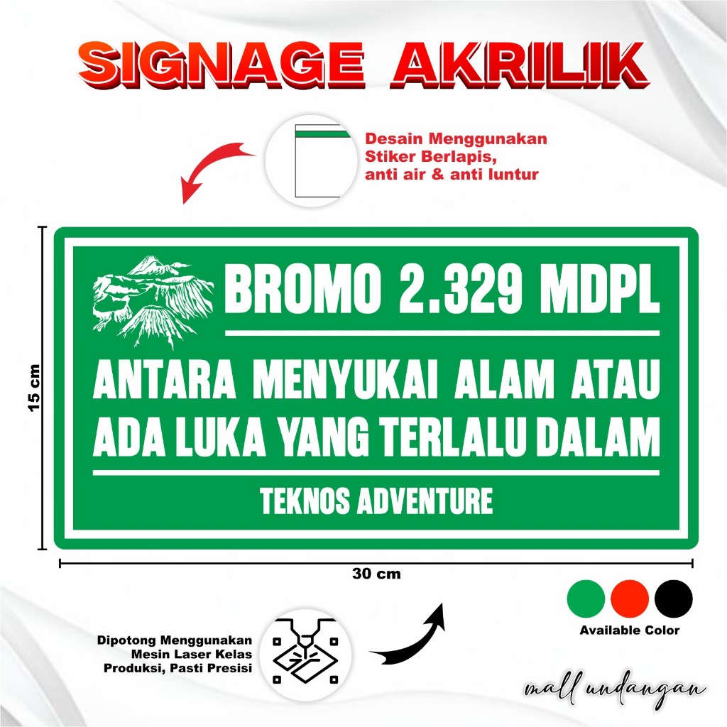 

AKRILIK CUSTOM PLAKAT GUNUNG - PAPAN NAMA GUNUNG - SIGN MPDL GUNUNG
