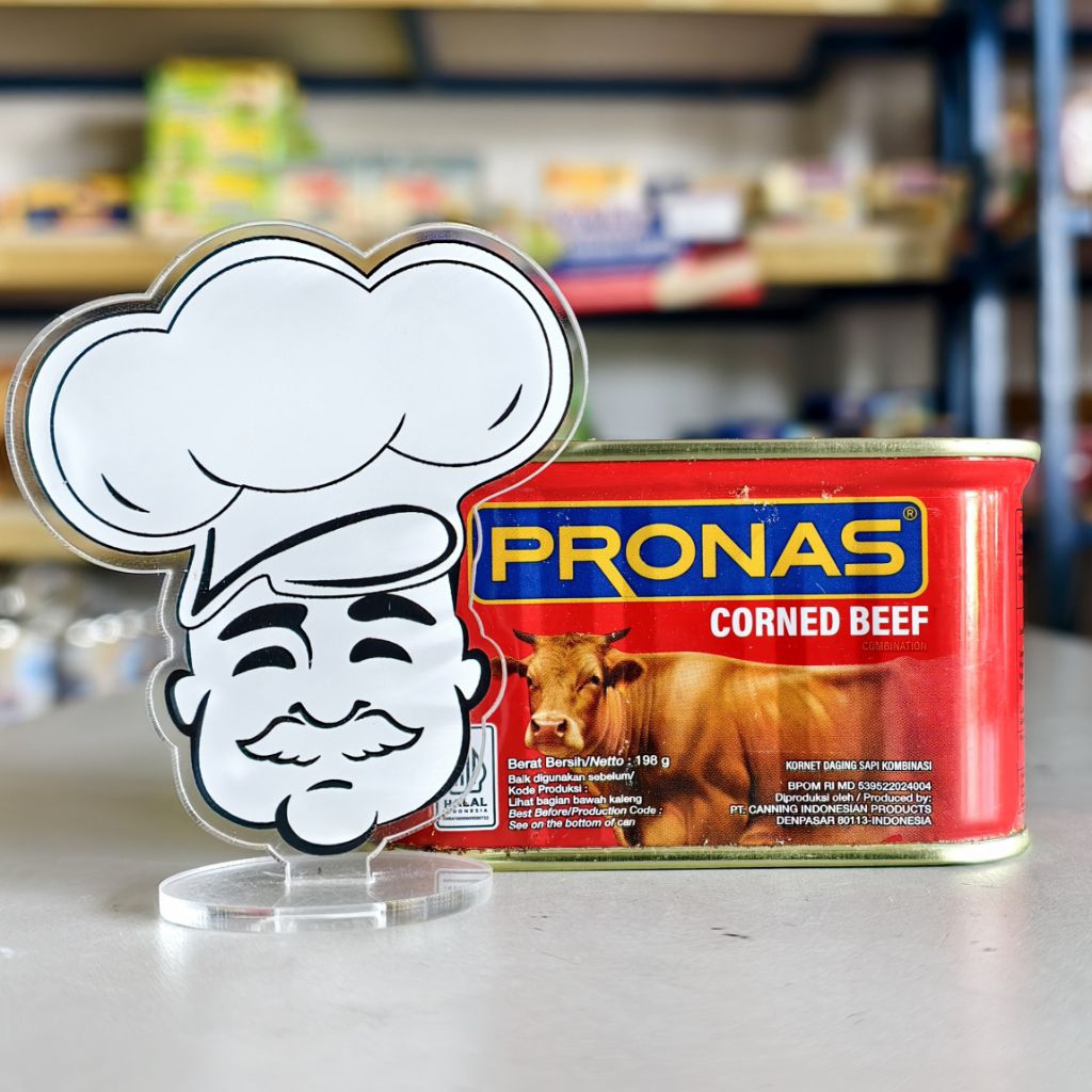 

Pronas Corned Beef 198Gr / Kornet Sapi Pronas 198Gr / Daging Kornet Sapi Pronas 198Gr