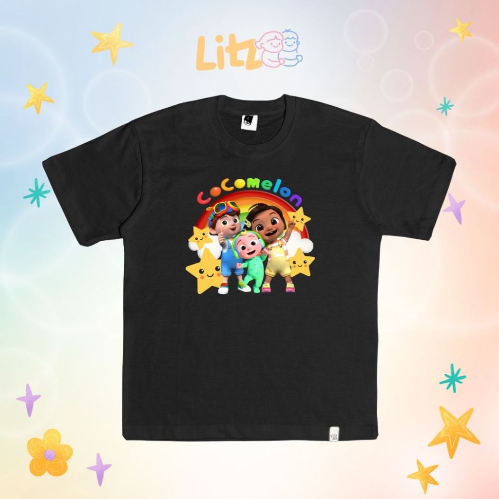 Kaos Katun Anak "HAPPY COCOMELON"  |  Kaos COCOMELON| Katun Combed Original | Baju Anak Litzee