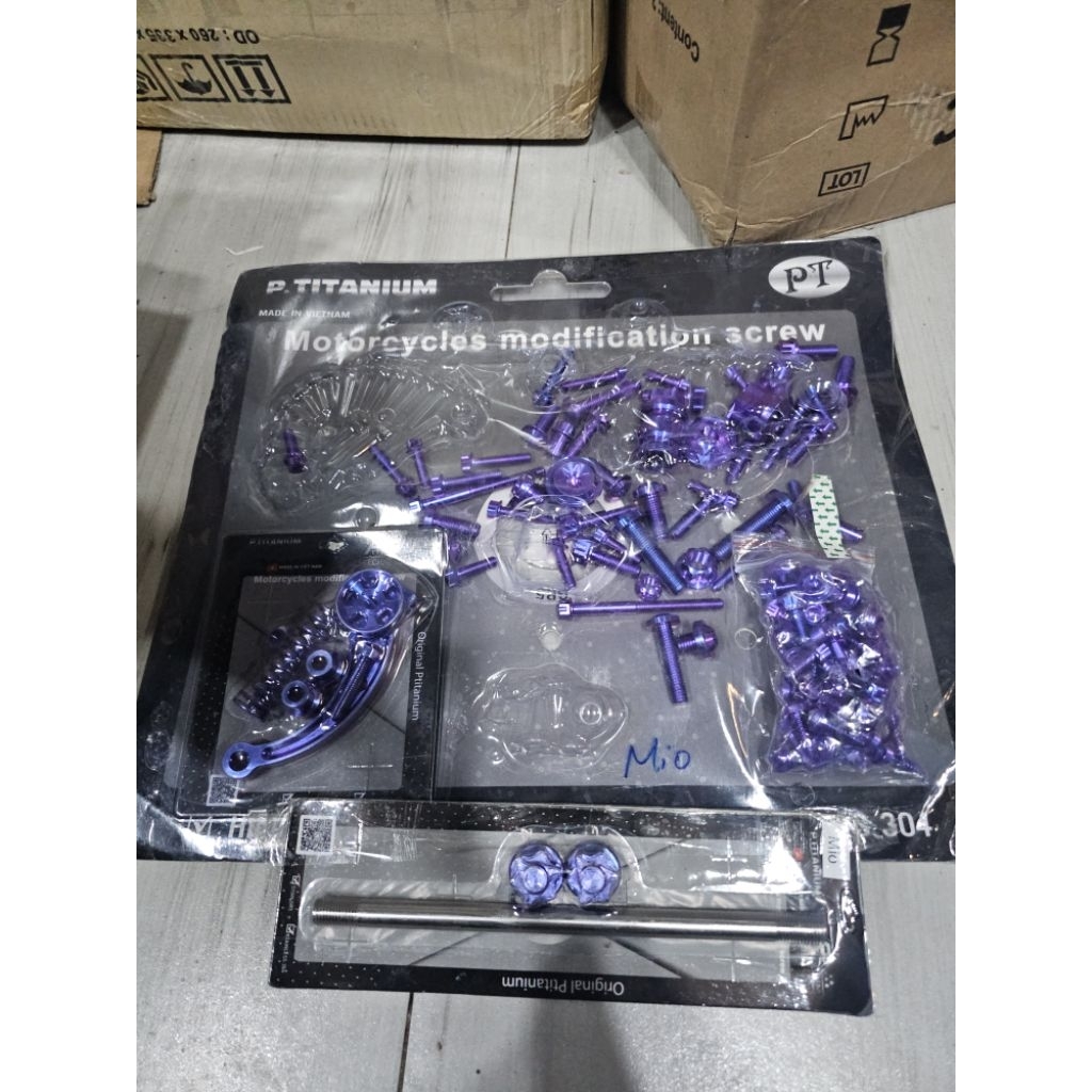 Baut Set Titanium PTitanium For Yamaha Mio Sporty Original Ungu