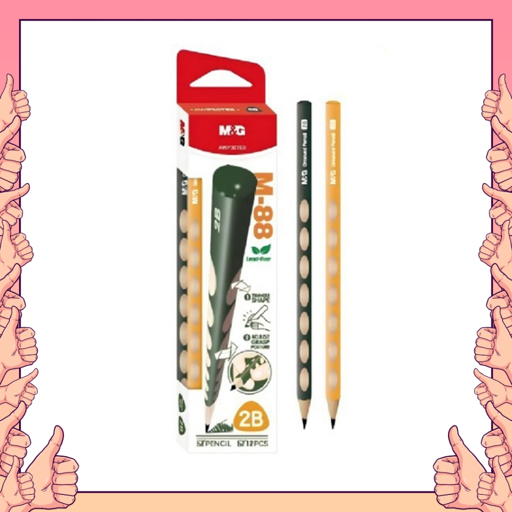 

M&G AWP307E8 Pensil Grooved M-88 Triangle Shape Pencil Beralur 2B Bentuk Segitiga