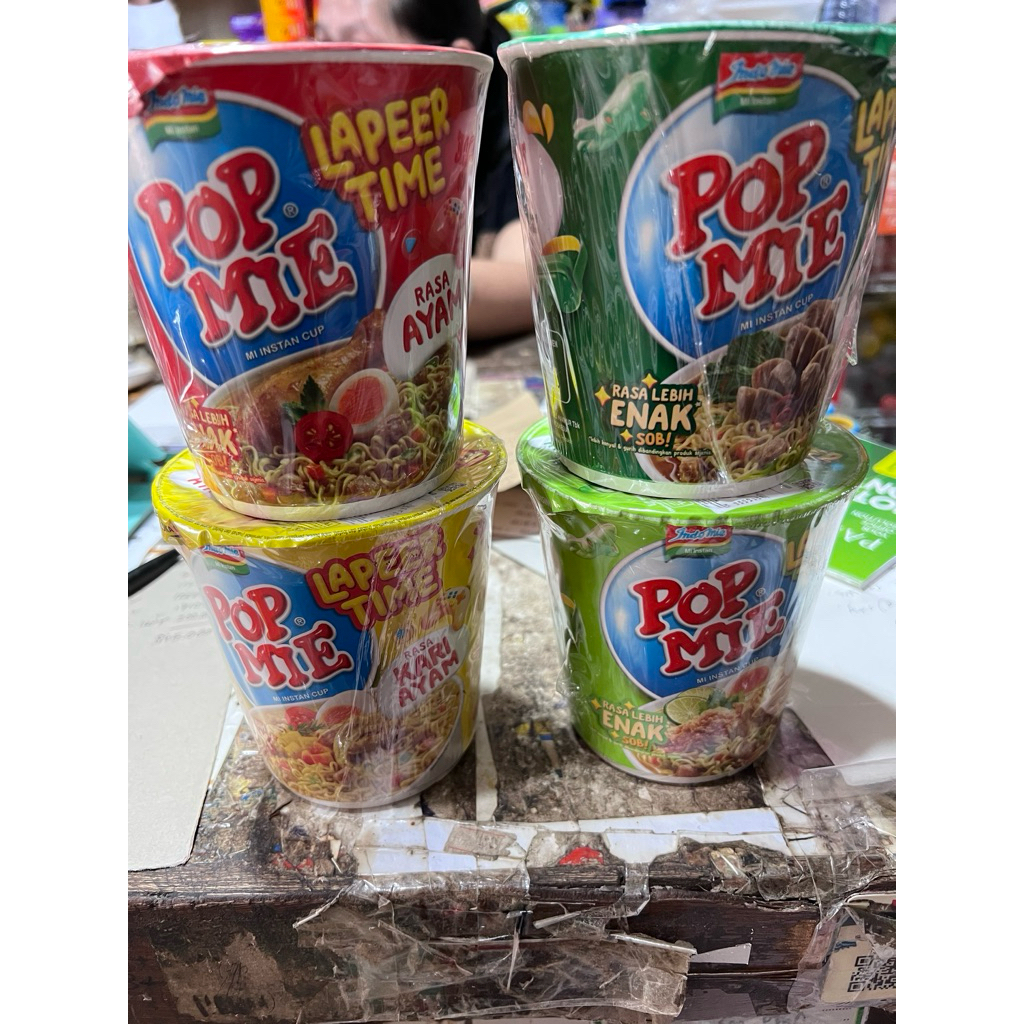 

Pop Mie Rasa Ayam,Soto,Bakso,Kari