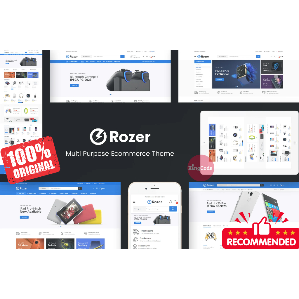 Rozer - Tema Wordpress | Toko Online Digital, Elektronik, Organik + WooCommerce