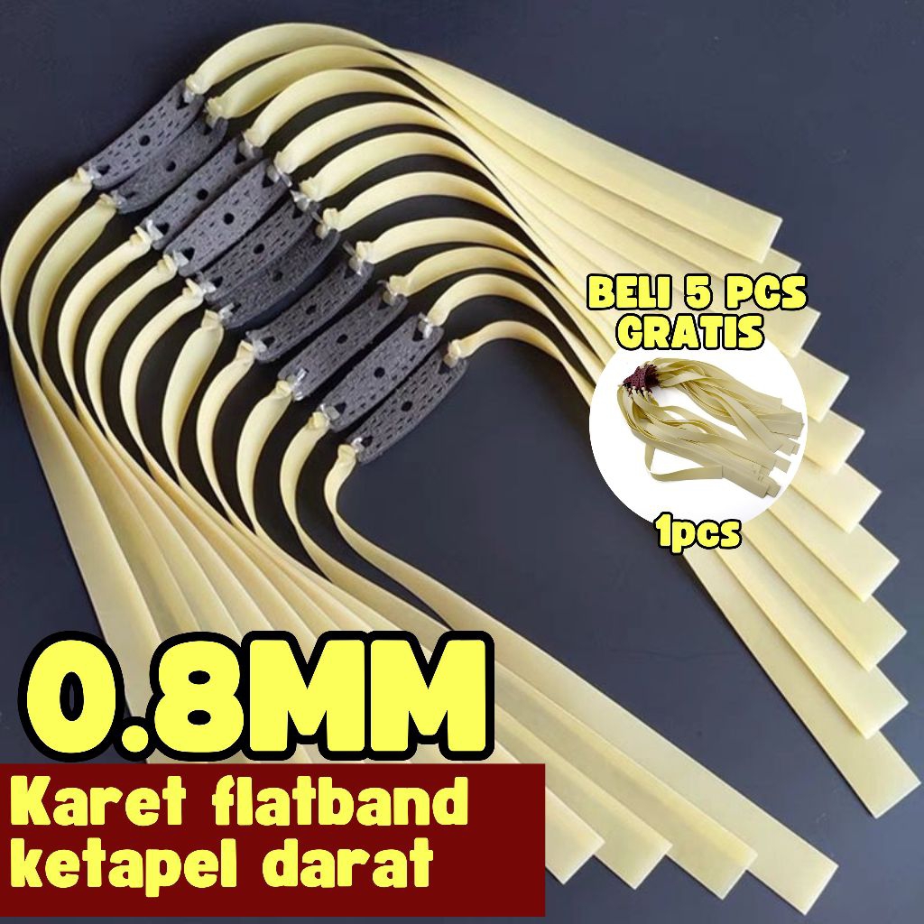 karet ketapel darat karet flatband ketapel 0.8mm siap pakai