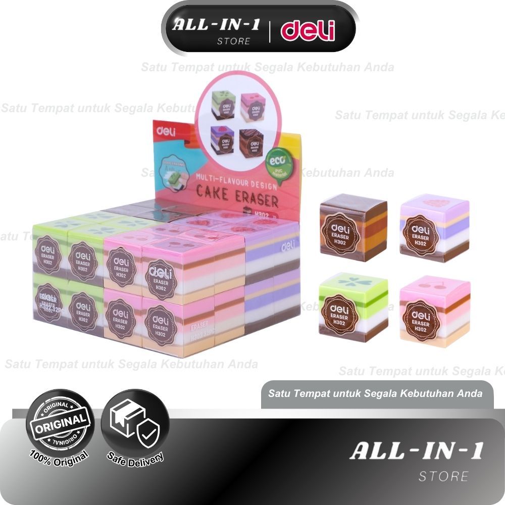 

Deli Multi-flavor Cake Eraser Penghapus Berbentuk Kue 4 Warna Bahan PVC Ramah Lingkungan EH302
