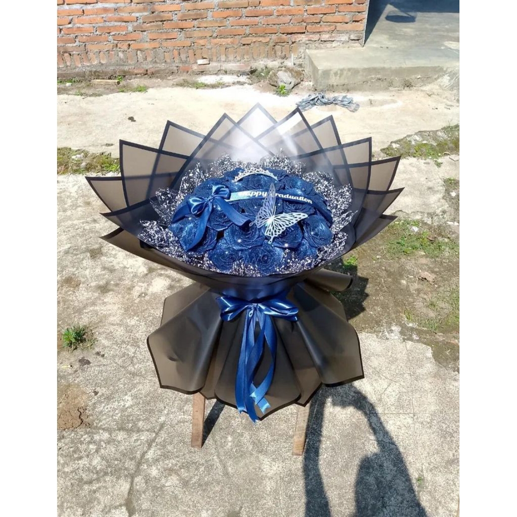 

buket pita satin 25 tangkai+ gliter