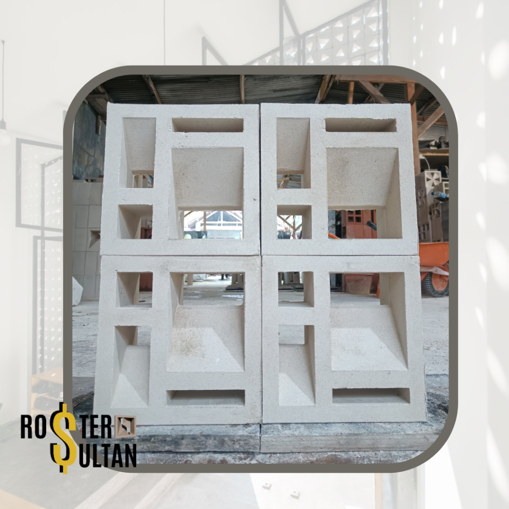 Roster Minimalis LB4 2 Sisi Ventilasi Alami - Lubang Angin Pagar & Taman | Roster Beton 2 Sisi Putih