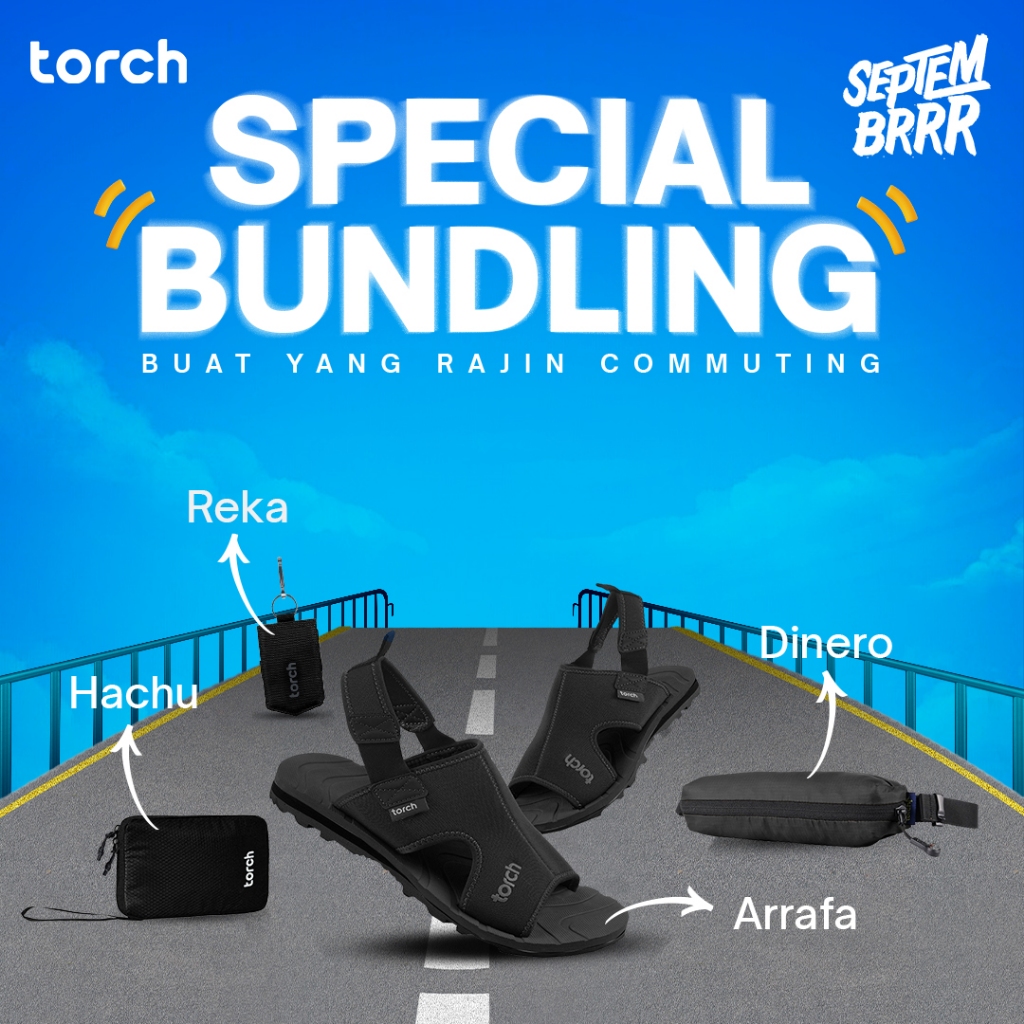 Torch Special Bundling Sandal Pria Outdoor Arrafa - Sendal Lebaran Haji Umroh Mudik Kasual Anti Slip
