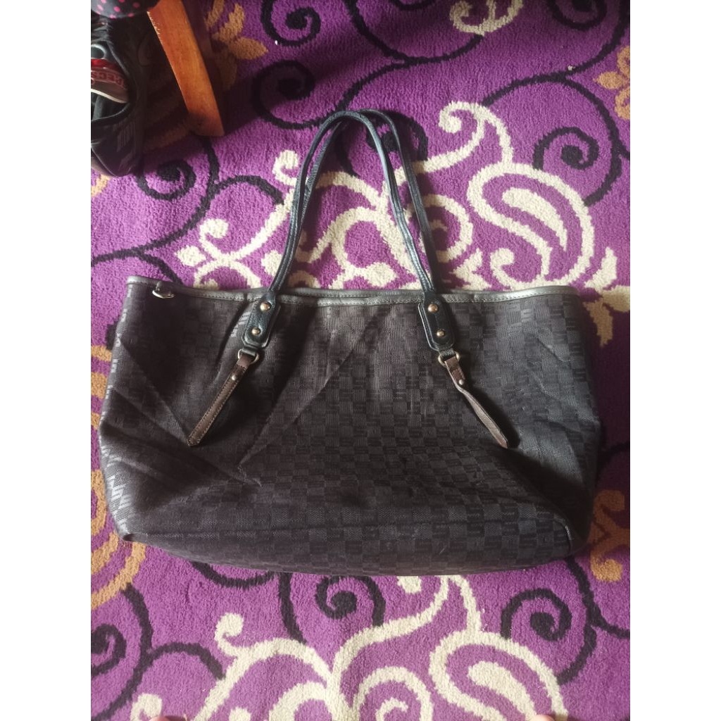 Tote kulit kanvas sisley