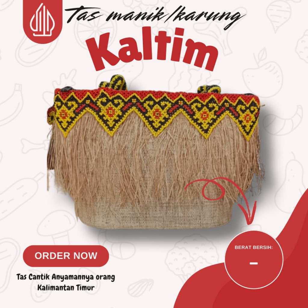 Tas Manik Karung Etnik Dayak Kalimantan Timur – Handmade Anyaman Unik