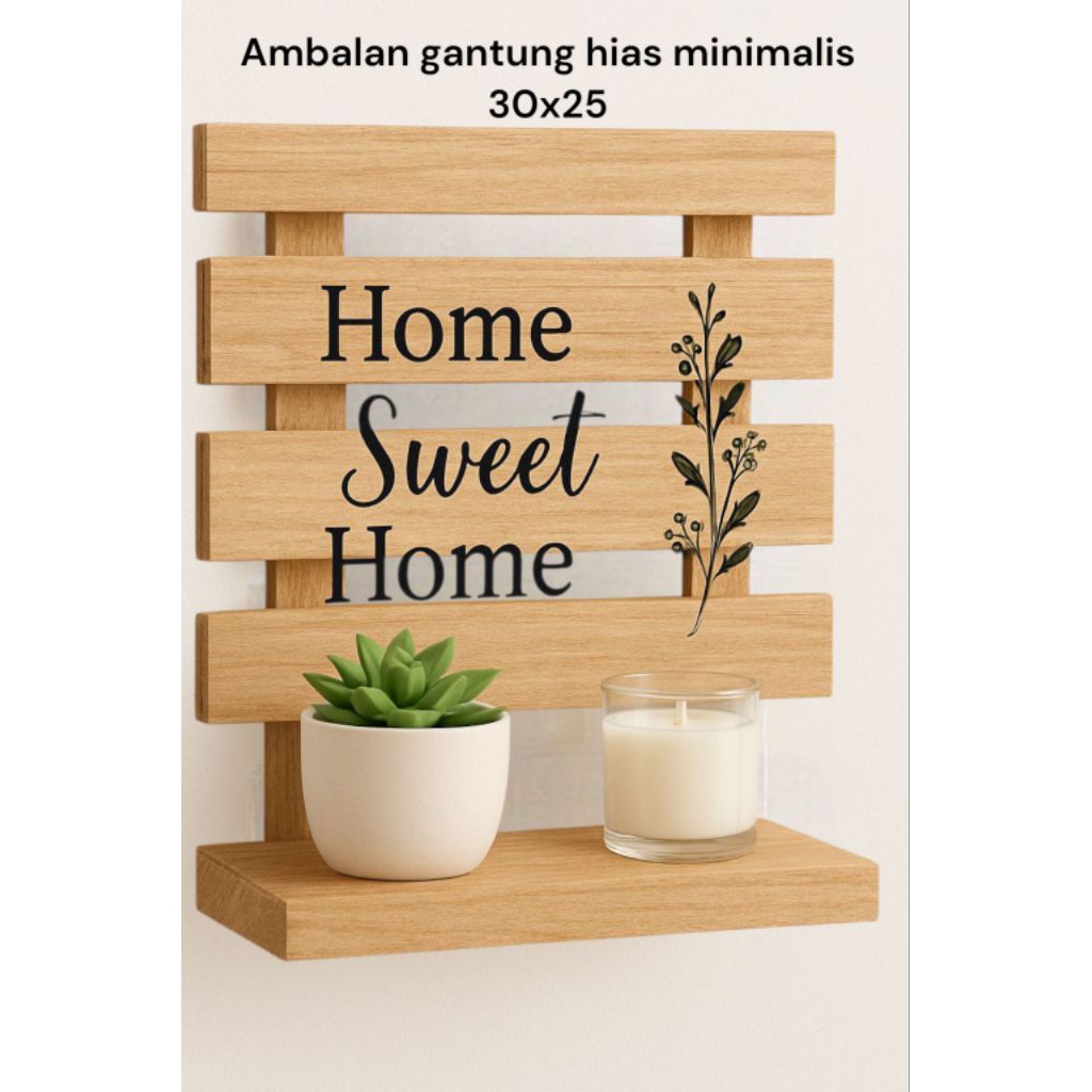 Ambalan gantung hias minimalis || rak dingding kayu jati belanda ambalan hias pajangan pot bunga, va
