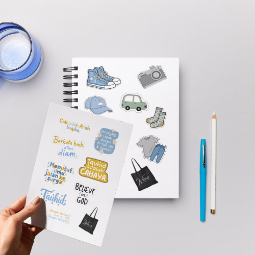 

Stiker pack 50pcs Wisad Jurnal Scrapbook Desain Estetik Syari Muslim