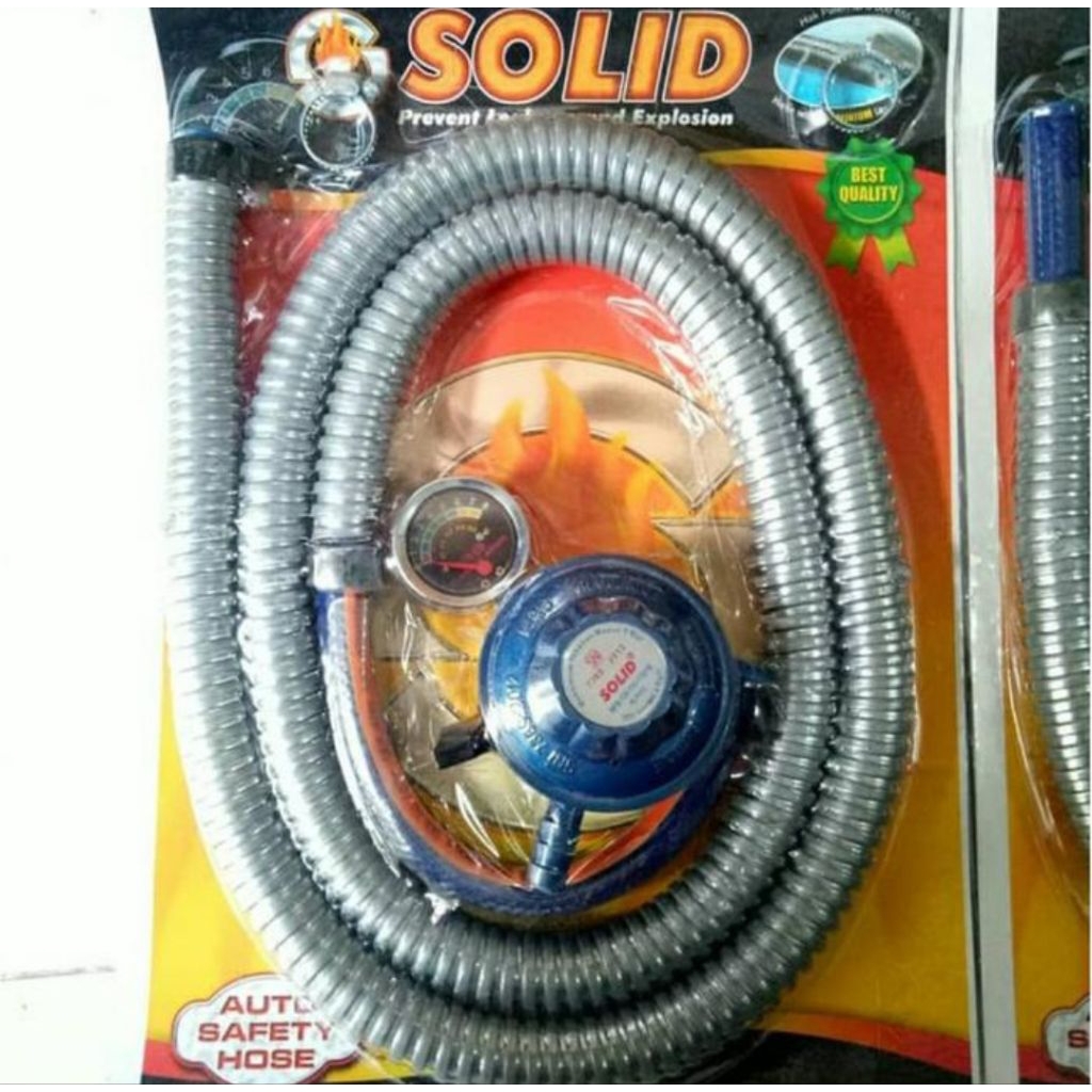 Selang Gas Komplit Regulator Solid 1.8M/Selang Gas Komplit Solid