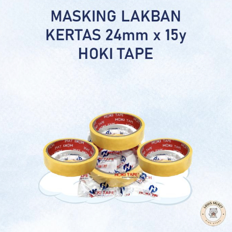 

Masking Tape Lakban Kertas 1inchhX24mmX15yard | Harga (1PCS) HOKI TAPE