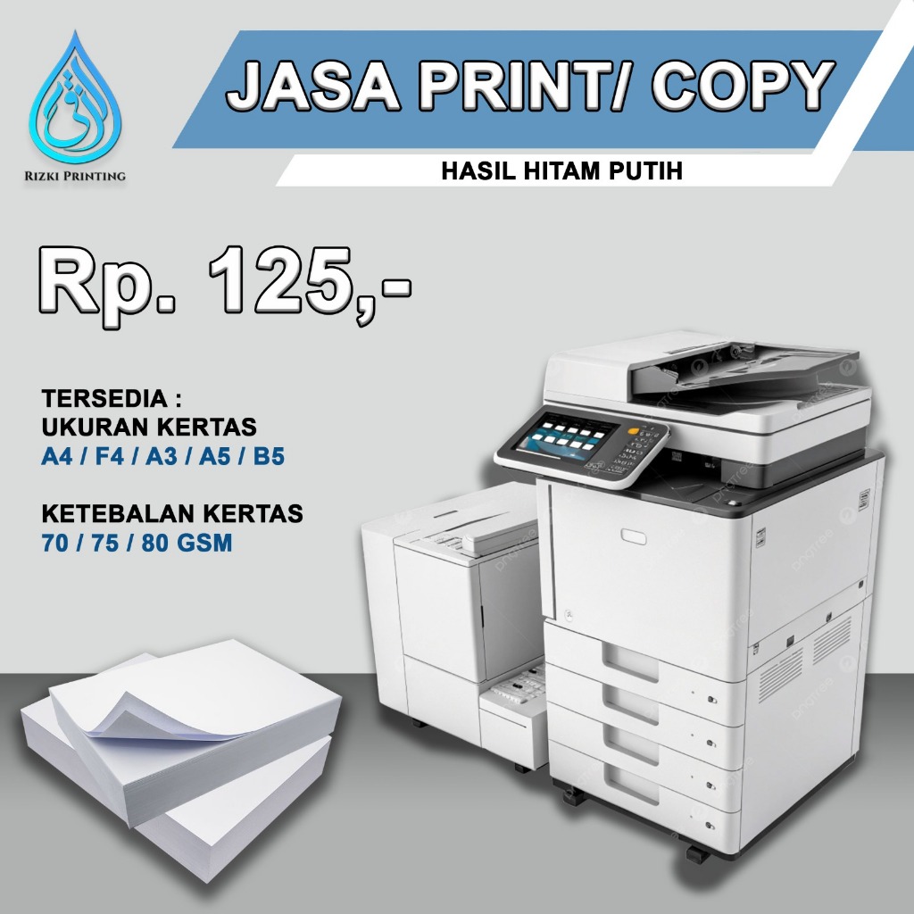 JASA PRINT/COPY/FOTOKOPI HVS HITAM PUTIH TERMURAH 1 HARI JADI (MAKALAH/SOAL ULANGAN/ DLL)
