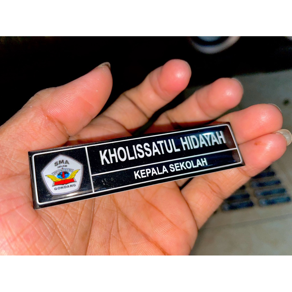 

Nama Dada akrilik resin name tag tanda pengenal ukuran 2x8cm