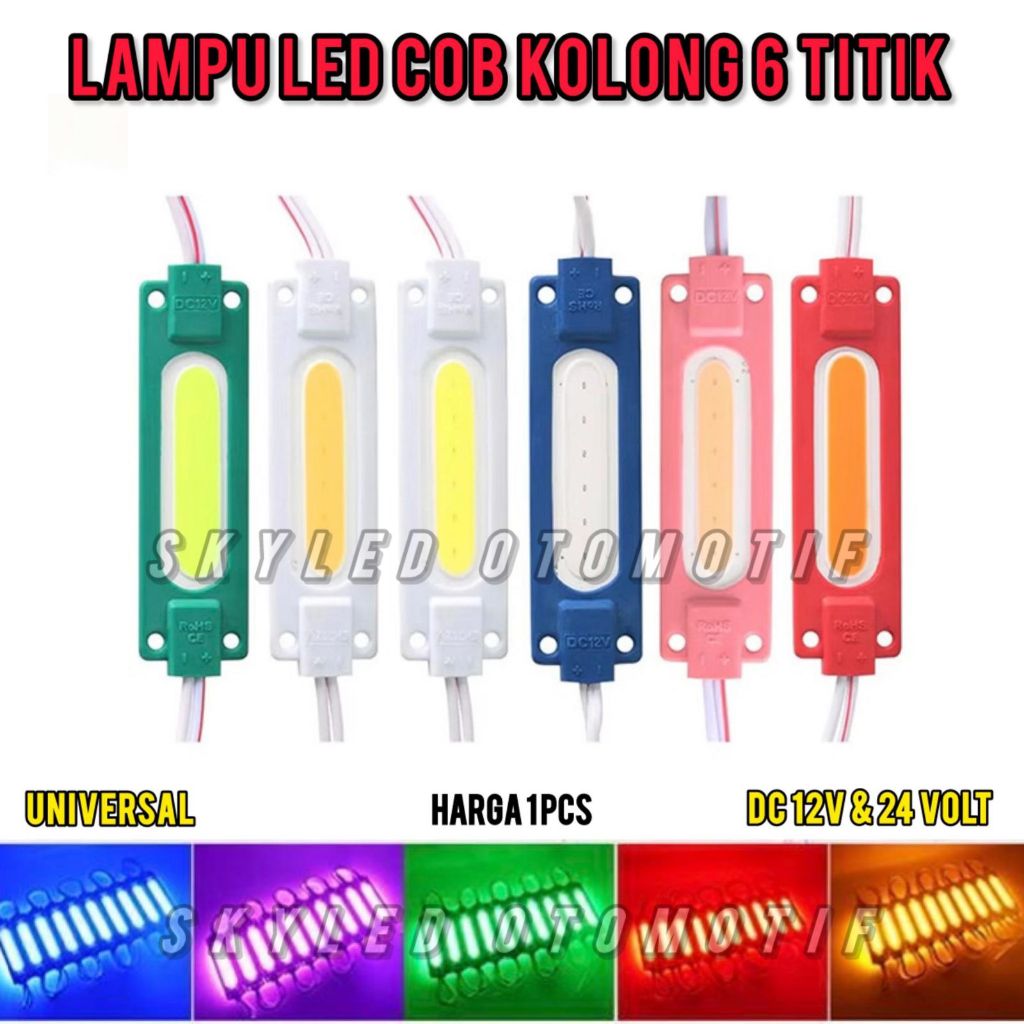LAMPU LED KOLONG COB 6 LED DC 12 VOLT & 24 VOLT BISA UNTUK MOTOR MOBIL