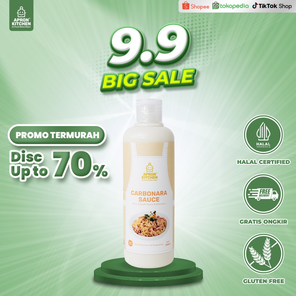 

Apron Kitchen Carbonara Saus Bumbu Masak Pasta Italia 250ml