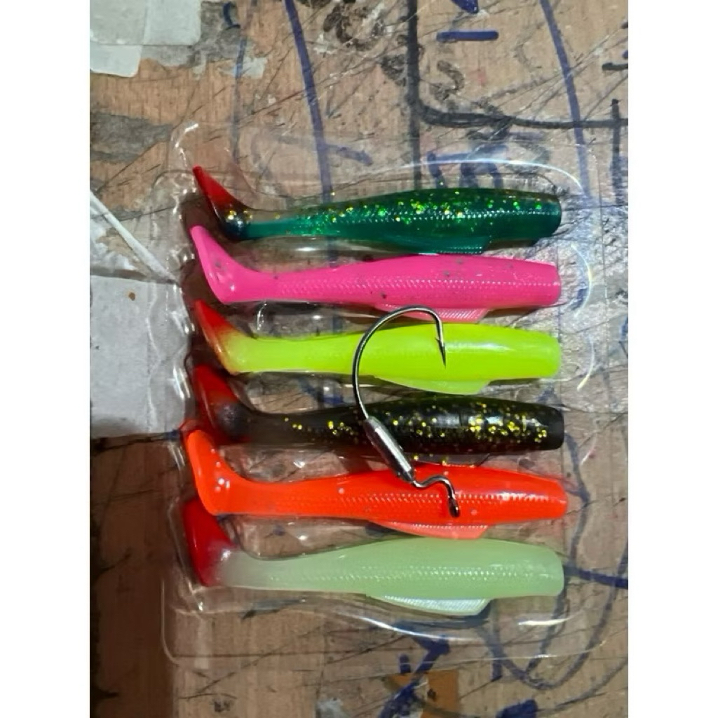 SOFTLURE LAZARUS 8cm /BONUS HOOK TIMAH PADDLE TAIL ISI 6