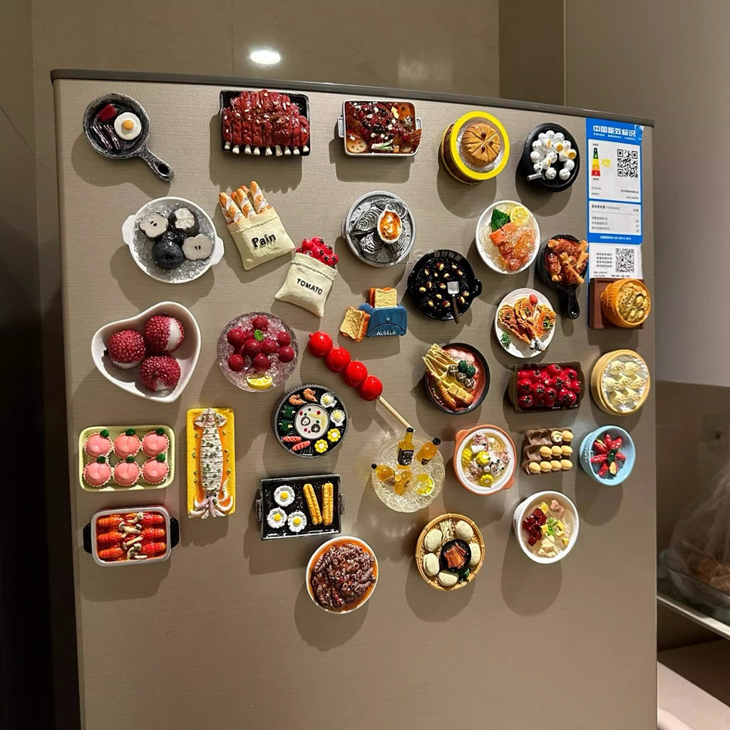 Tempelan Magnet Miniatur Makanan China/Oleh Oleh China/Tempelan Ala China Food/Tempelan Kulkas Makan