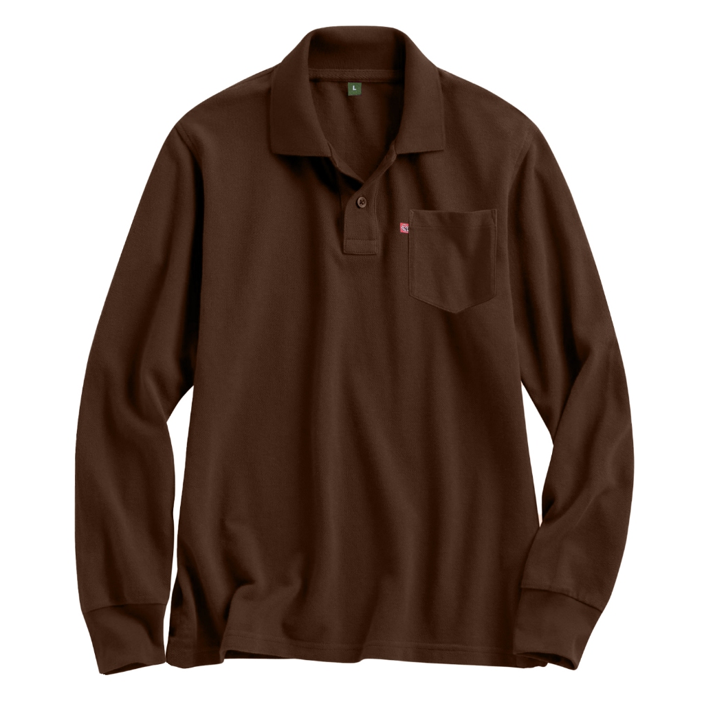 Polosan - Kaos Polo Shirt | Kaos Polos Lengan Panjang Saku Pria | Kaos Kerah Seragam Saku Polos