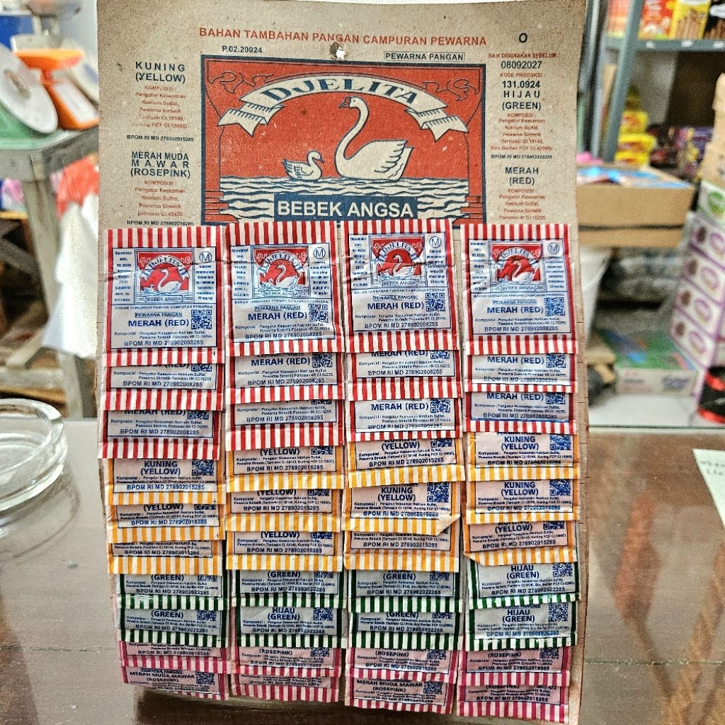 

Gincu Angsa Sachet / Pewarna Makanan Djelita Sachet / Gincu Bubuk Sachet