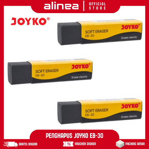 

Penghapus Joyko EB-30 Hitam Dust Free | Eraser Panjang Lembut Clean 5.9x1.3cm – Harga Grosir 1/3/6/12pcs
