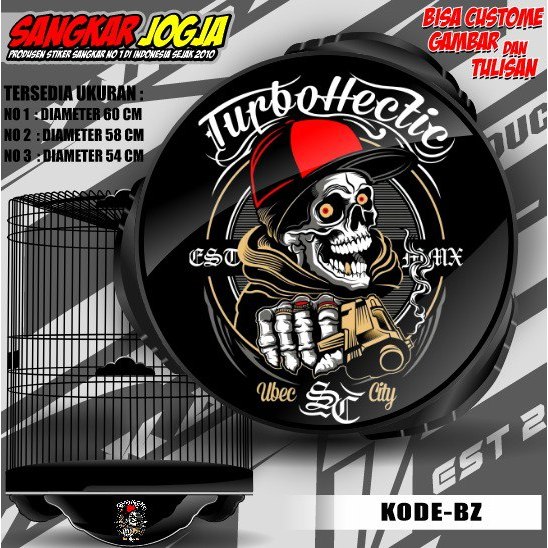 Stiker Decal Kandang Burung Bulat /Decal Sangkar Burung Bentuk Bulat motif Ready Stok Kode BZ