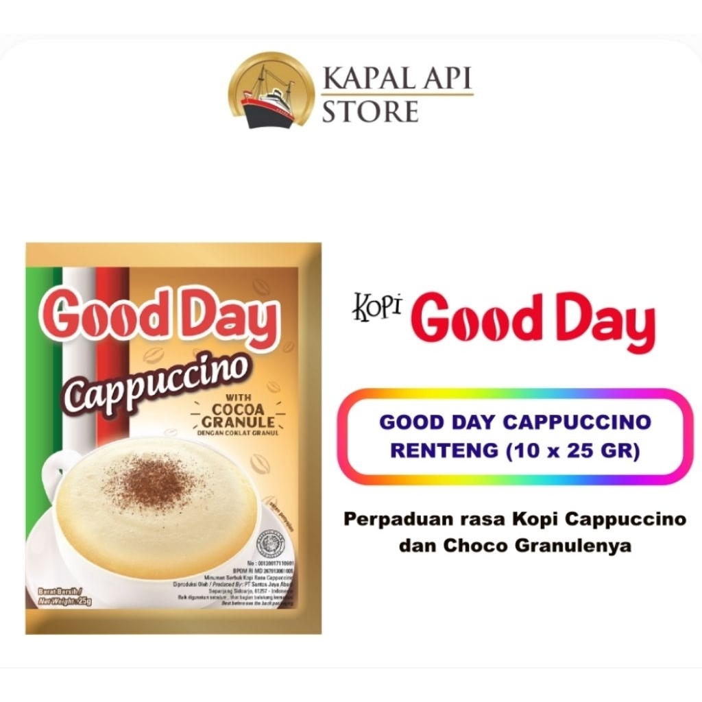 

TERMURAAHH Goodday Cappucino/Kopi Instant/Kopi Susu/Kopi 3in1/Kopi Sachet/10pcs