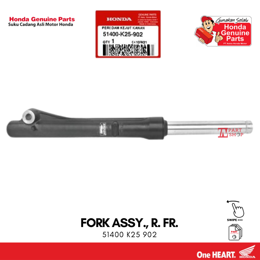Bottom Shock Depan Kanan (Fork Assy, R FR) - BeAT Fi, BeAT POP eSP, BeAT eSP K25, BeAT eSP K81, Scoo