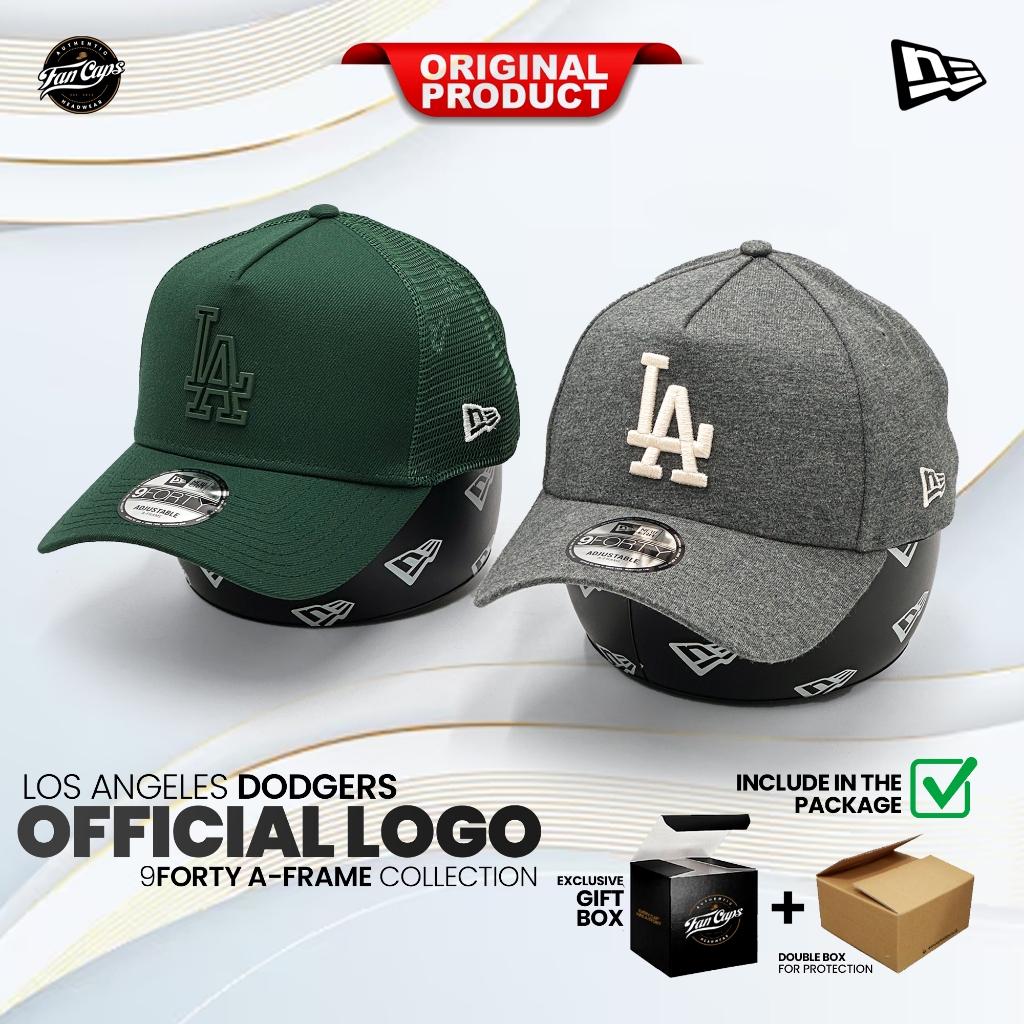 Topi New Era Original MLB Los Angeles Dodgers Official Logo A-FRAME Collection | Warna Hijau Metal L